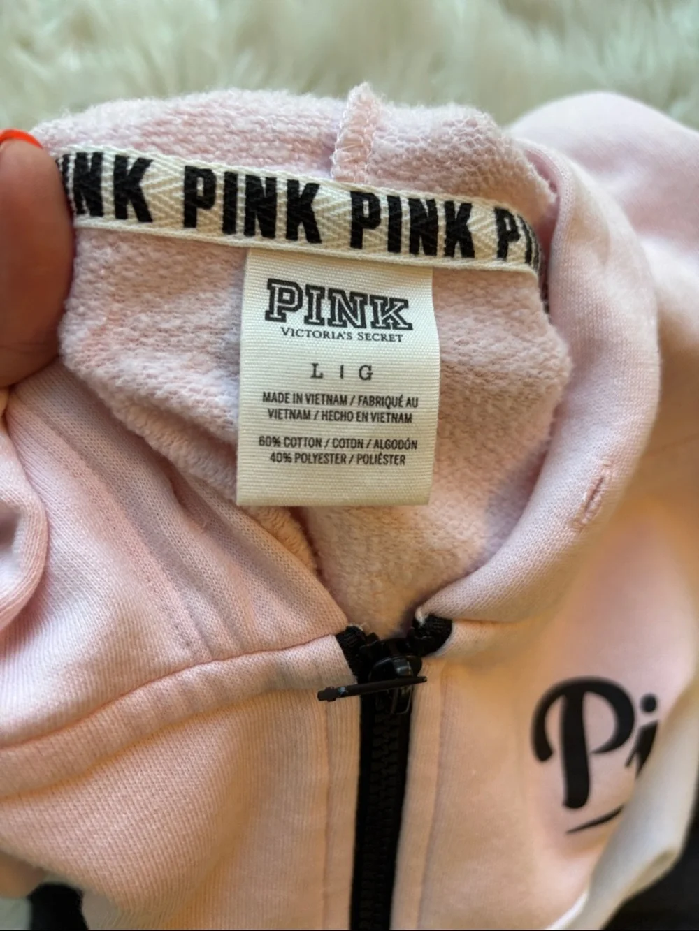 Pink Victoria’s Secret tri tone zip up - Picture 5 of 5